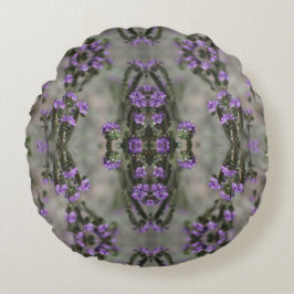 Paars Zout Heliotrope Wildflower Patroon Rond Kussen