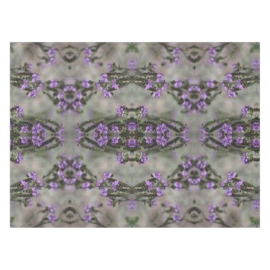 Paars zout Heliotrope Wildflower Pattern Tableclo Tafelkleed (Voorkant (Horizontaal))