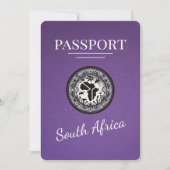 Paars Zuid-Afrika paspoort Save The Date (Voorkant)