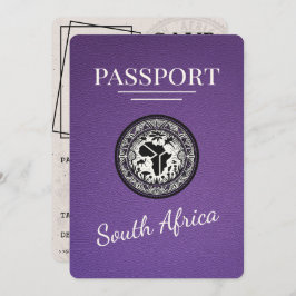 Paars Zuid-Afrika paspoort Save The Date