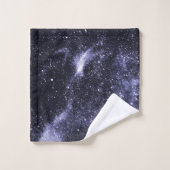 Paars zwart abstract sterrenstelsel bad handdoek (Wasdoekje)