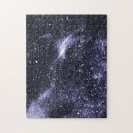 Paars zwart abstract sterrenstelsel legpuzzel
