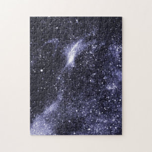 Paars zwart abstract sterrenstelsel legpuzzel