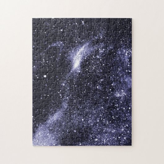 Paars zwart abstract sterrenstelsel legpuzzel (Verticaal)