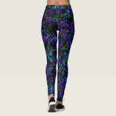 Paars, zwart, blauw en groen leggings (Achterkant)