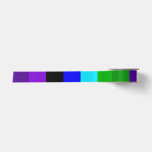 Paars, zwart, blauw en groen satijnen lint