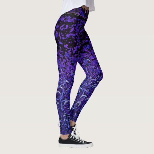 Paars, zwart, blauw patroon leggings (Rechts)