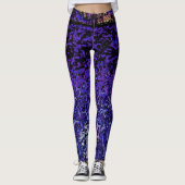 Paars, zwart, blauw patroon leggings (Voorkant)