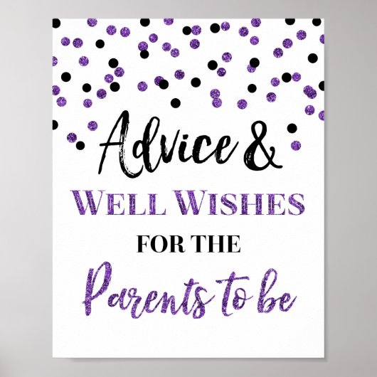 Paars zwart Confetti advies voor ouders Poster (Voorkant)