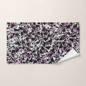 Paars Zwart Driehoek Patroon Bad Handdoek (Handdoek)