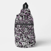 Paars Zwart Driehoek Patroon Sling Bag (Voorkant)