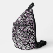 Paars Zwart Driehoek Patroon Sling Bag (Rechterhoek)