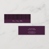 Paars zwart elegant patroon mini visitekaartje (Voorkant / Achterkant)