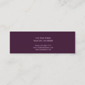 Paars zwart elegant patroon mini visitekaartje (Achterkant)