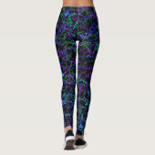 Paars, zwart en blauw Abstract Leggings (Achterkant)