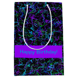 Paars, zwart en blauw Abstract Medium Cadeauzakje