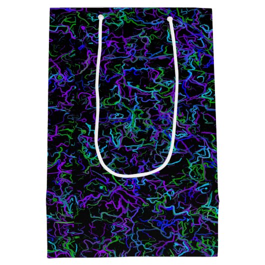 Paars, zwart en blauw Abstract Medium Cadeauzakje (Achterkant)