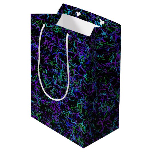 Paars, zwart en blauw Abstract Medium Cadeauzakje (Achterkant Gekanteld)