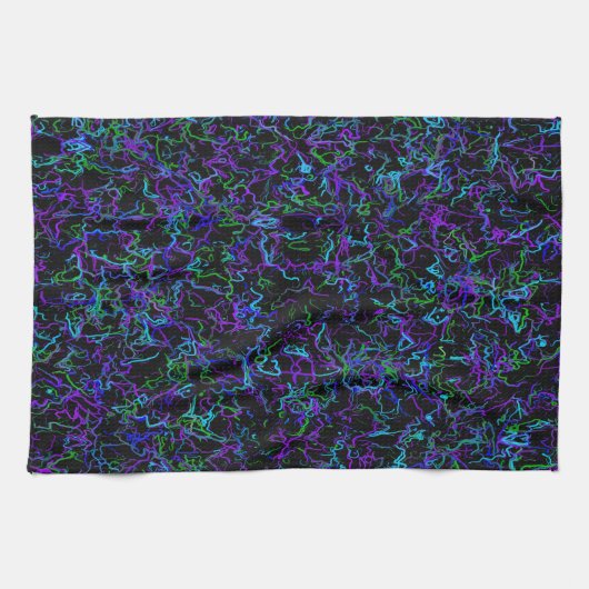 Paars, zwart en blauw Abstract Theedoek (Horizontaal)