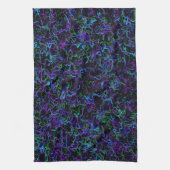 Paars, zwart en blauw Abstract Theedoek (Verticaal)