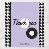 Paars, zwart en wit 1950s thema ingecheckt wijn etiket (Enkel label)