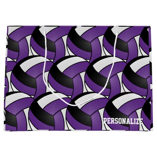 Paars, zwart en wit Volleybal 2 Groot Cadeauzakje (Voorkant)