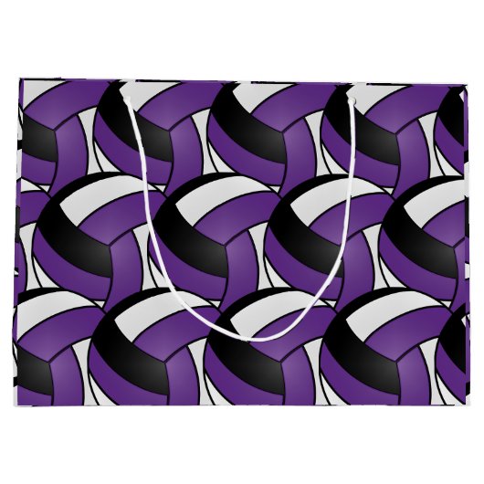 Paars, zwart en wit Volleybal 2 Groot Cadeauzakje (Achterkant)