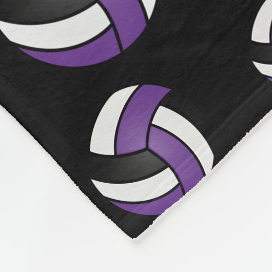 Paars, zwart en wit Volleybalpatroon Fleece Deken (Hoek)