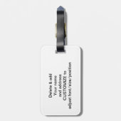 Paars zwart en zilver bagagelabel (Achterkant verticaal)