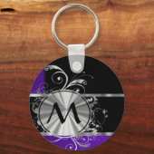 Paars zwart en zilver sleutelhanger (Voorkant)