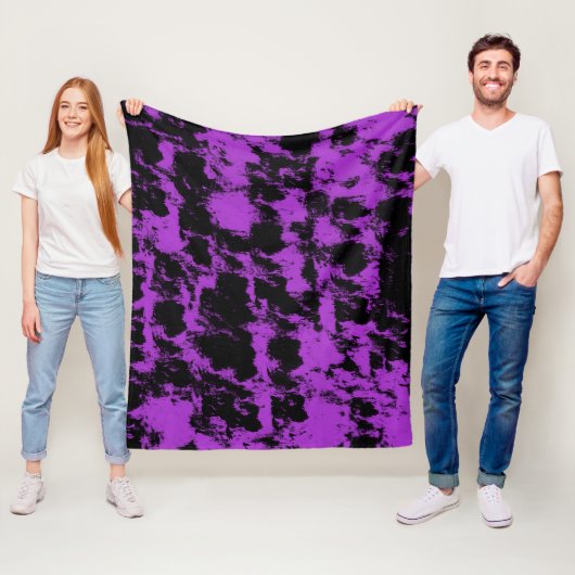 Paars Zwart Fleece Deken (In situ)