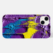 Paars zwart-gele explosiekleurenflaun Case-Mate iPhone case (Achterkant (horizontaal))