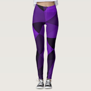 Paars zwart geometrisch gaas patroon leggings