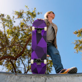 Paars zwart geometrisch gaas patroon persoonlijk skateboard