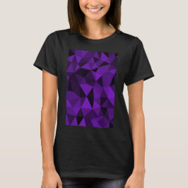 Paars zwart geometrisch gaas patroon t-shirt