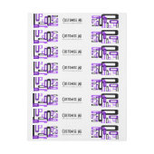 Paars/zwart gevulde rechthoeken (monogram) omwikkelbaar adreslabel (Vel)