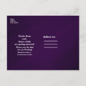 Paars Zwart & Goud Glam Moderne Sla de Datum Op Aankondigingskaart (Achterkant)