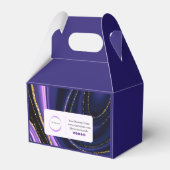 Paars Zwart Goud Marmer Klein Zakelijk Bedankdoosjes (Voorkant Zijde)