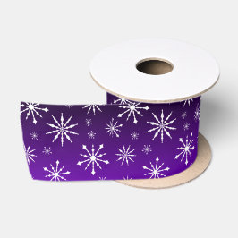 Paars/zwart gradiënt Snowflake Satin Ribbon Satijnen Lint