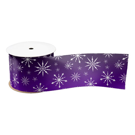Paars/zwart gradiënt Snowflake Satin Ribbon Satijnen Lint (Spoel)