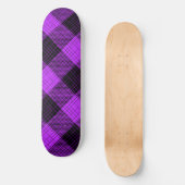 Paars Zwart Kruisraster Buffalo Check Persoonlijk Skateboard (Voorkant)