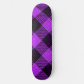 Paars Zwart Kruisraster Buffalo Check Persoonlijk Skateboard (Voorkant)