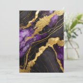 Paars zwart marmeren patroon met goud kaart (Staand voorkant)
