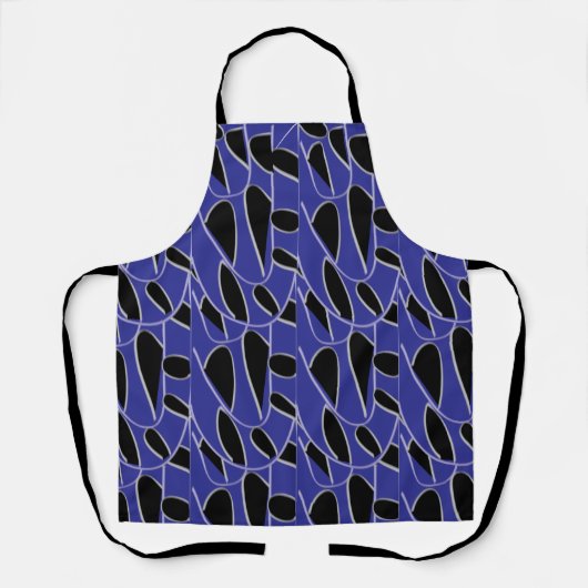 Paars Zwart Modern Abstract Schort (Voorkant)