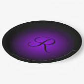 paars zwart monogram bord (Gekanteld)