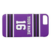Paars Zwart Team Jersey Case-Mate iPhone Case (Achterkant (Horizontaal))
