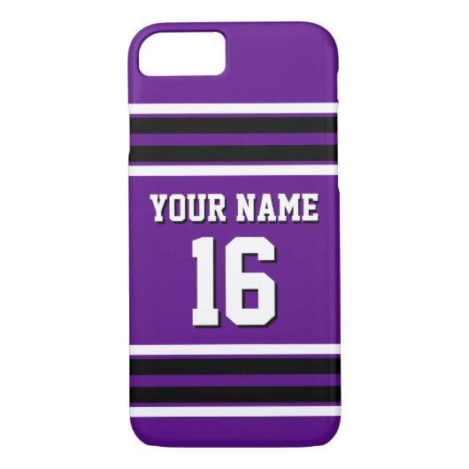 Paars Zwart Team Jersey Case-Mate iPhone Case (Achterkant)