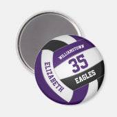 paars zwart volleybalteam voor jongens magneet (Voorkant / Achterkant)