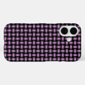 Paars Zwart Weefpatroon Case-Mate iPhone Case (Achterkant (horizontaal))