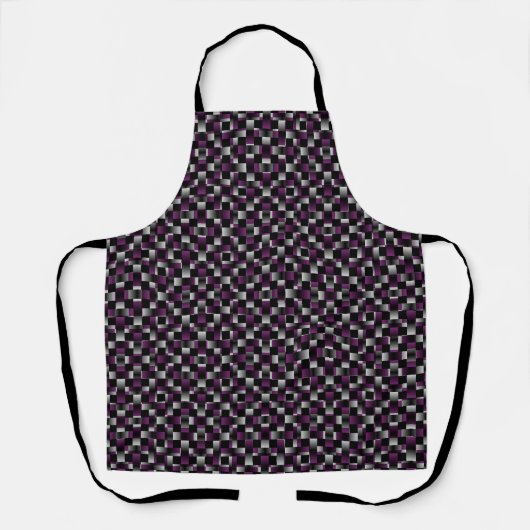 Paars Zwart Weefpatroon Schort (Voorkant)